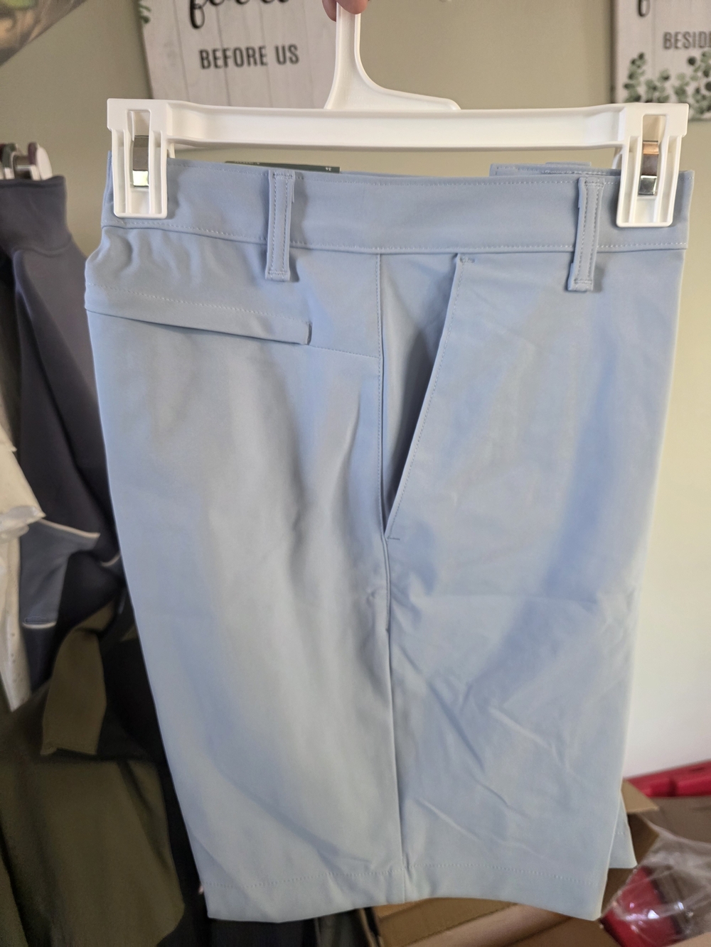 all in motion Light Blue Flat-Front Performance Shorts